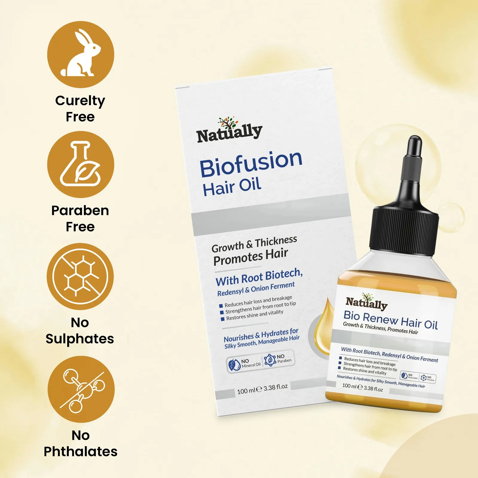 Bio Fusion Hair Oil - Growth & Thickness G Promotes Hair -Redensyl & Onion Ferment - Image 2