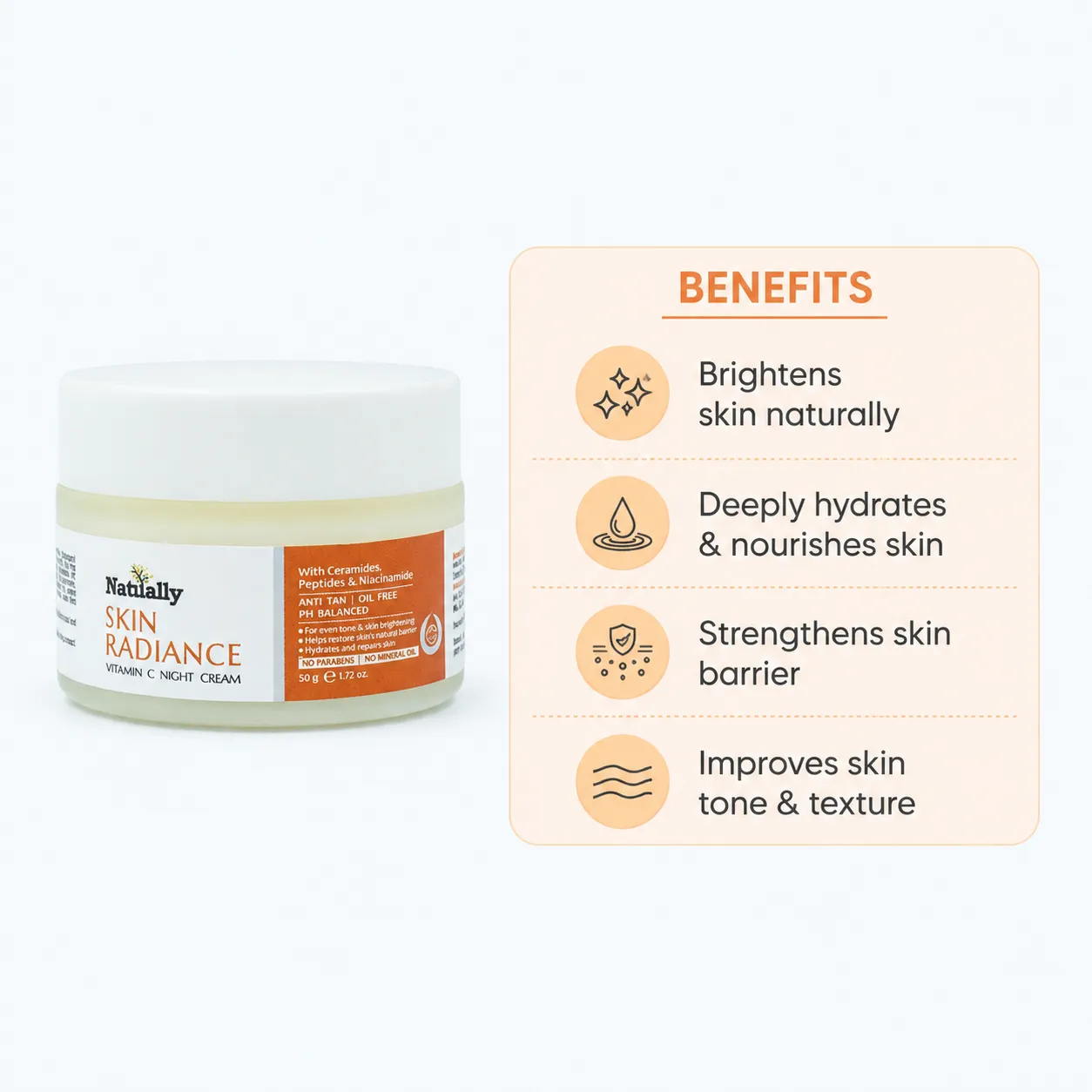 Natually Skin Radiance Vitamin C Night Cream – 50 g - Image 2