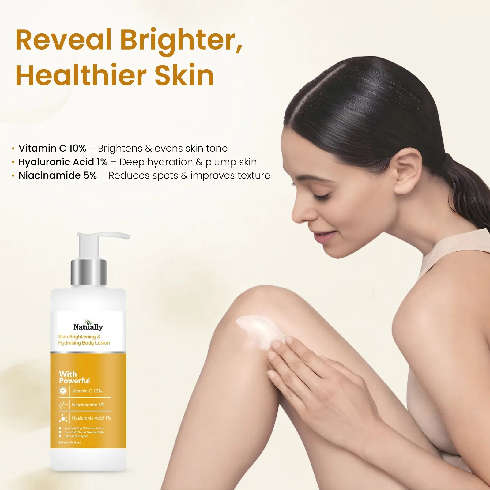 Natually Skin Brightening & Hydrating Body Lotion 200ml - Image 3
