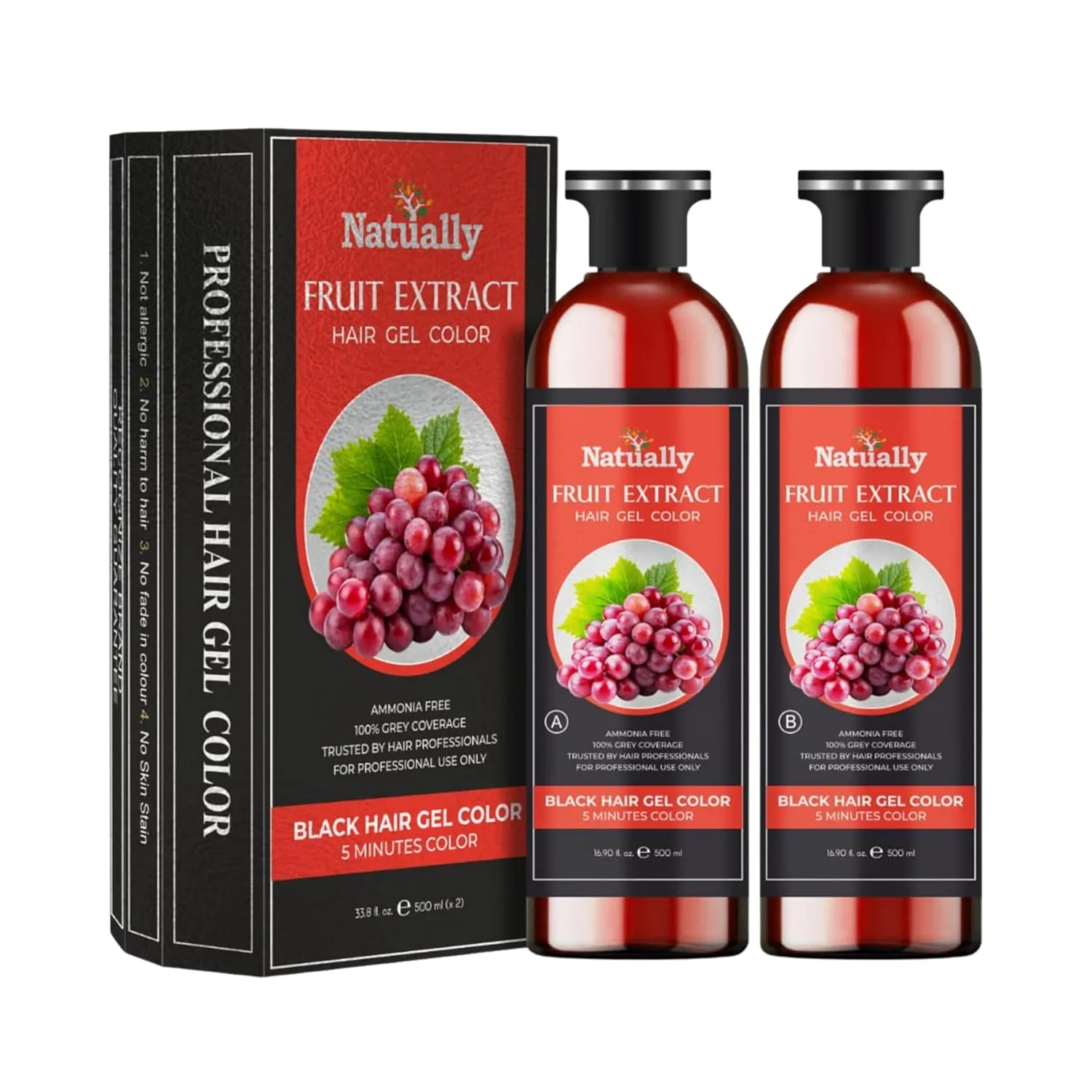 Fruit Vinegar Black Hair Color Gel – Wine | Natually (500ml*2)