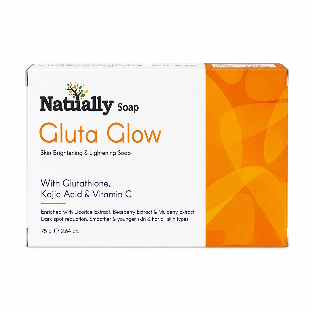 Natually Gluta Glow Soap - Glutathione, kojic acid & Vit-C -75Gms