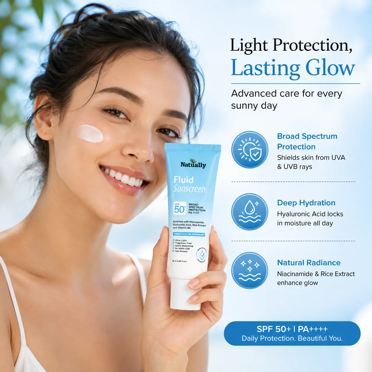 Fluid Sunscreen SPF 50+ PA++++ for Daily Sun Protection - Image 5