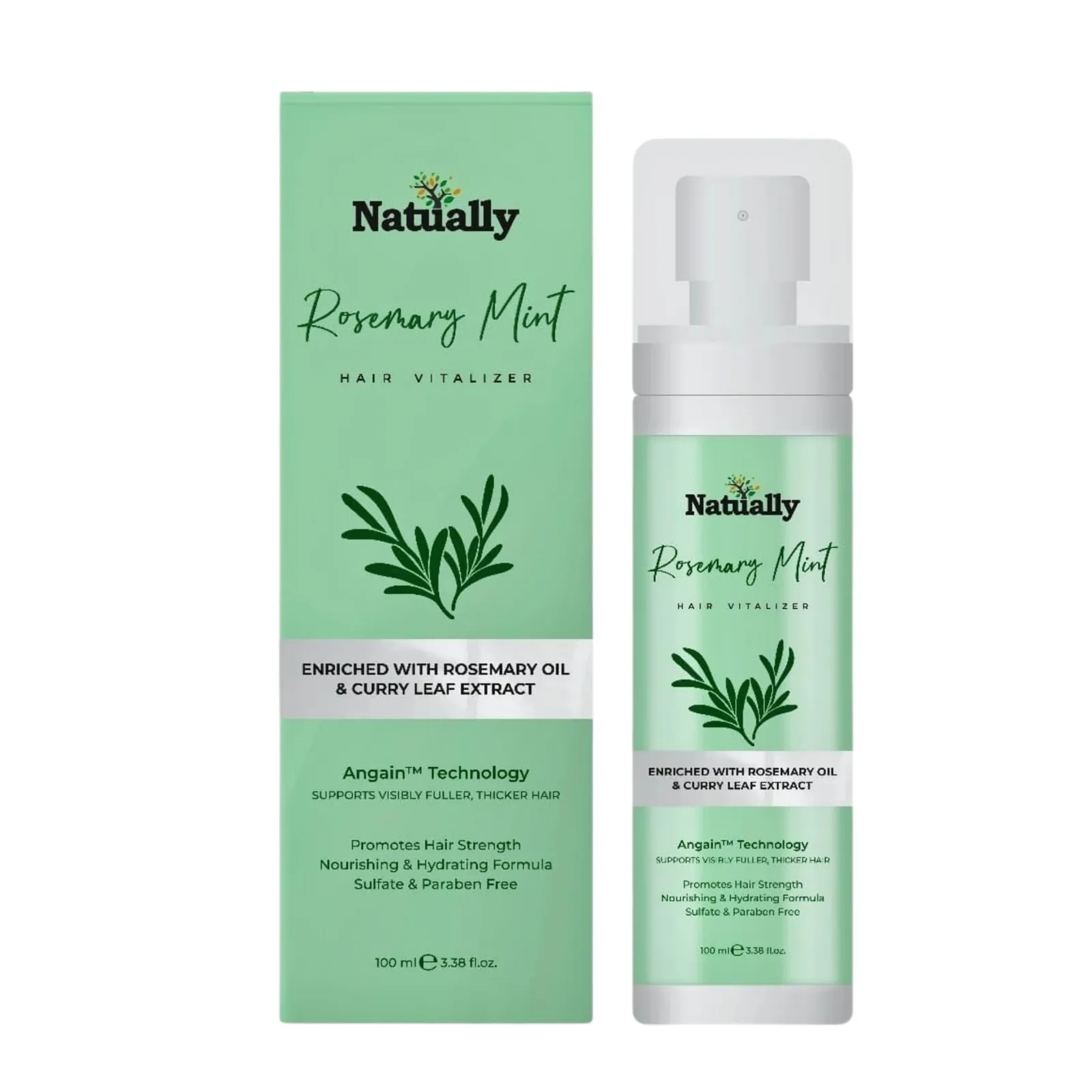 Natually Rosemary Mint Hair Vitalizer - Promotes Hair Strength Nourishing & Hydrating - 100ml - Image 6