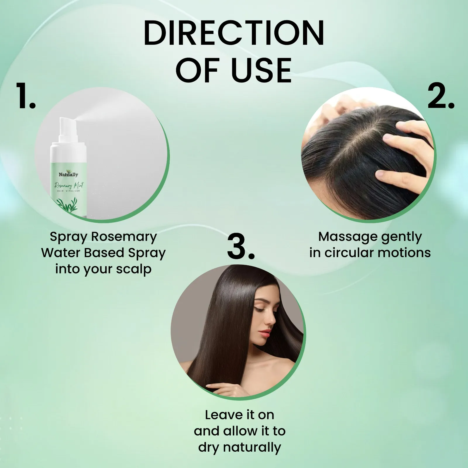 Natually Rosemary Mint Hair Vitalizer - Promotes Hair Strength Nourishing & Hydrating - 100ml - Image 5