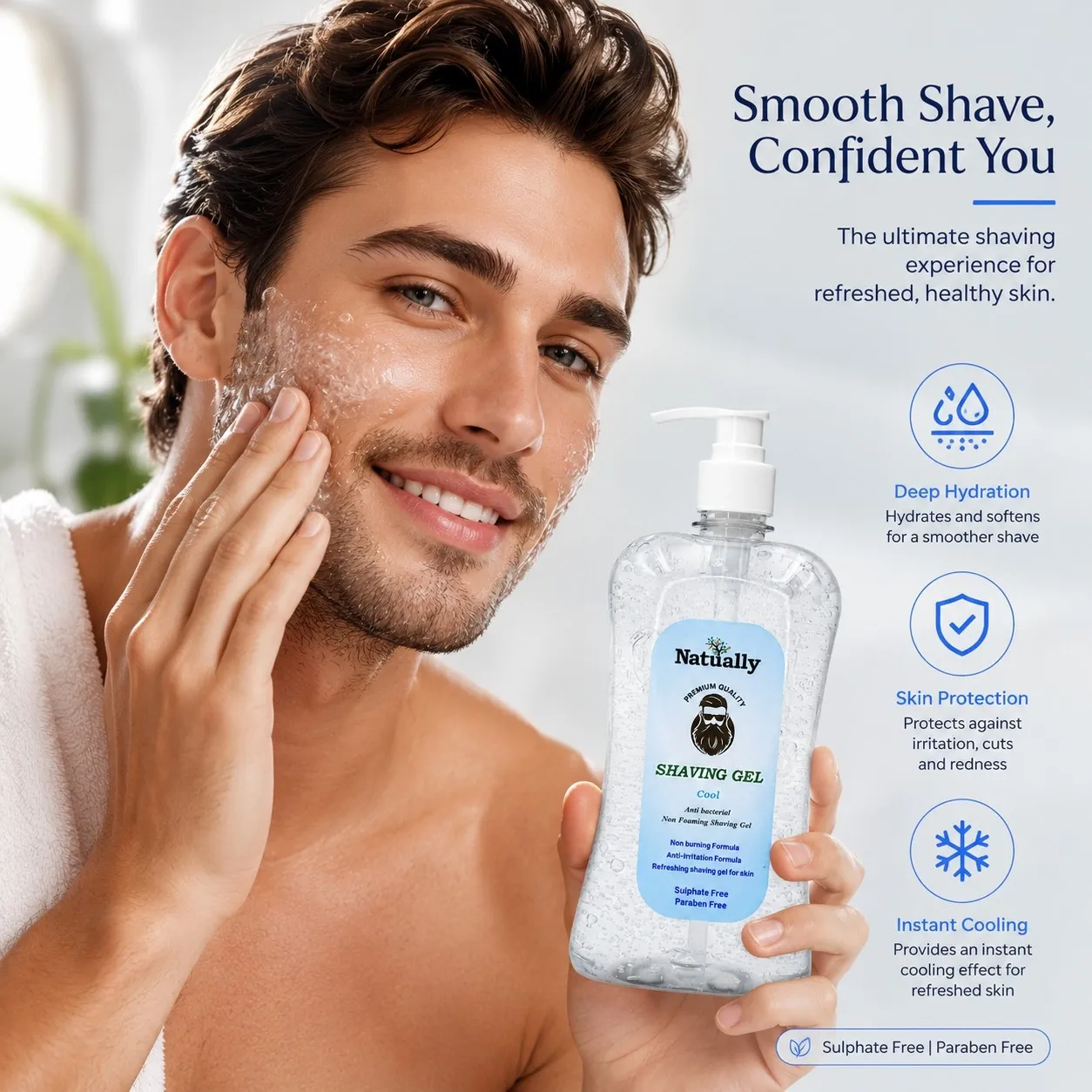 Cool Non Foaming Shaving Gel for Clean and Easy Shaving - Image 4
