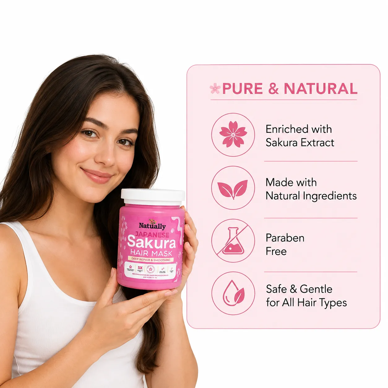 Japanese Sakura Hair Mask – Deep Repair & Smoothing - Image 5