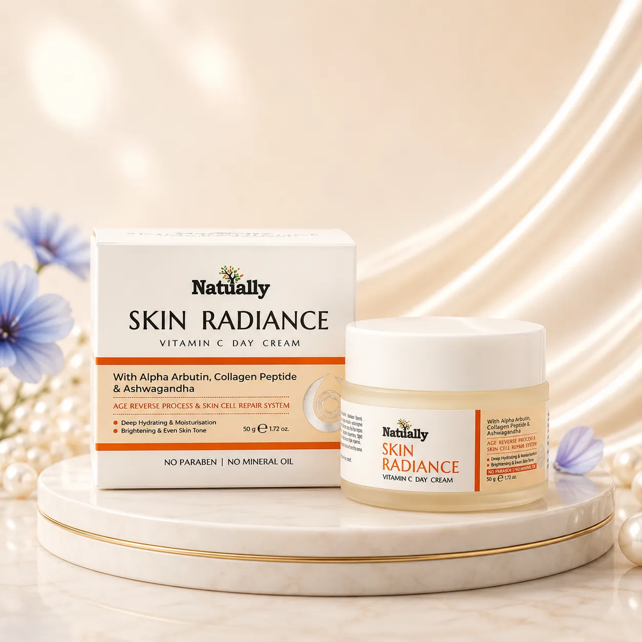 NATUALLY Skin Radiance Vitamin C Day & Night Cream COMBO - 50gm each - Image 2