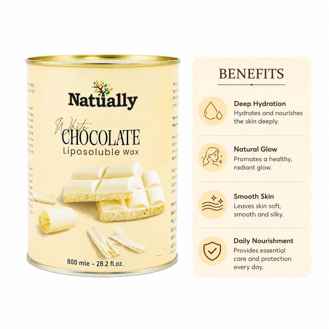 Natually White Chocolate Liposoluble gel Wax - 800g - Image 2