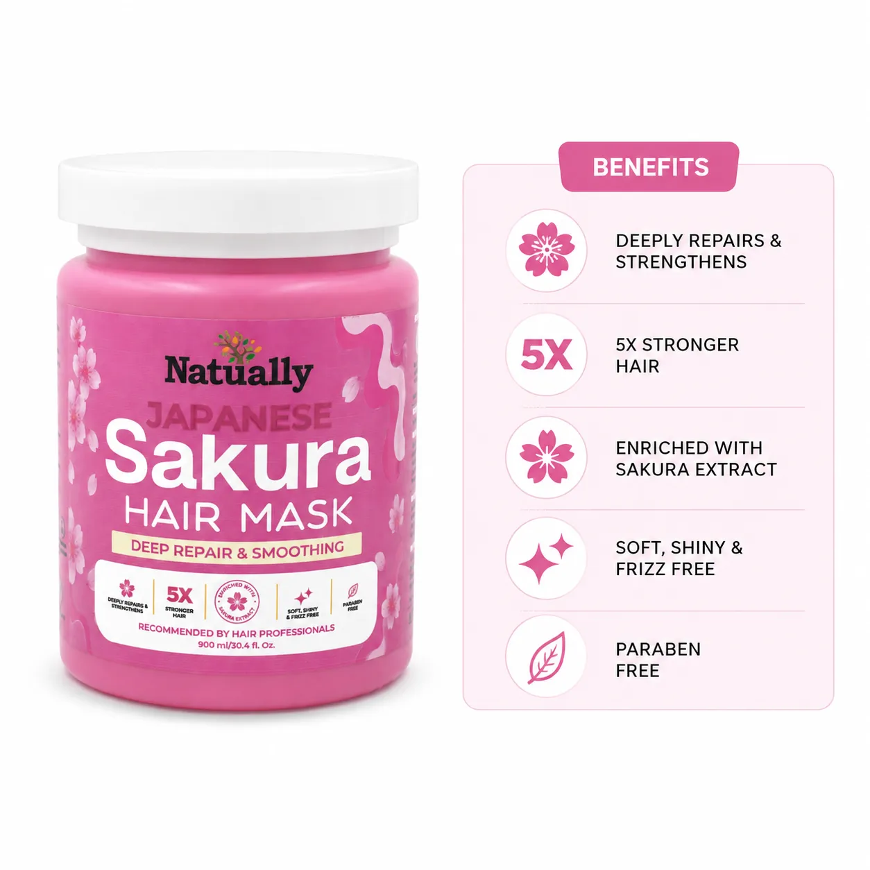 Japanese Sakura Hair Mask – Deep Repair & Smoothing - Image 2