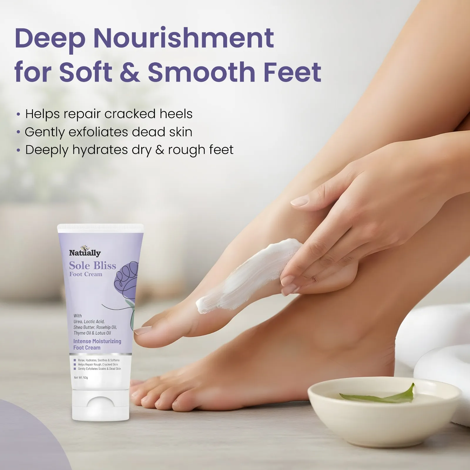 Natually Sole Bliss Foot Cream- Intense Moisturizing Foot Cream - Image 3