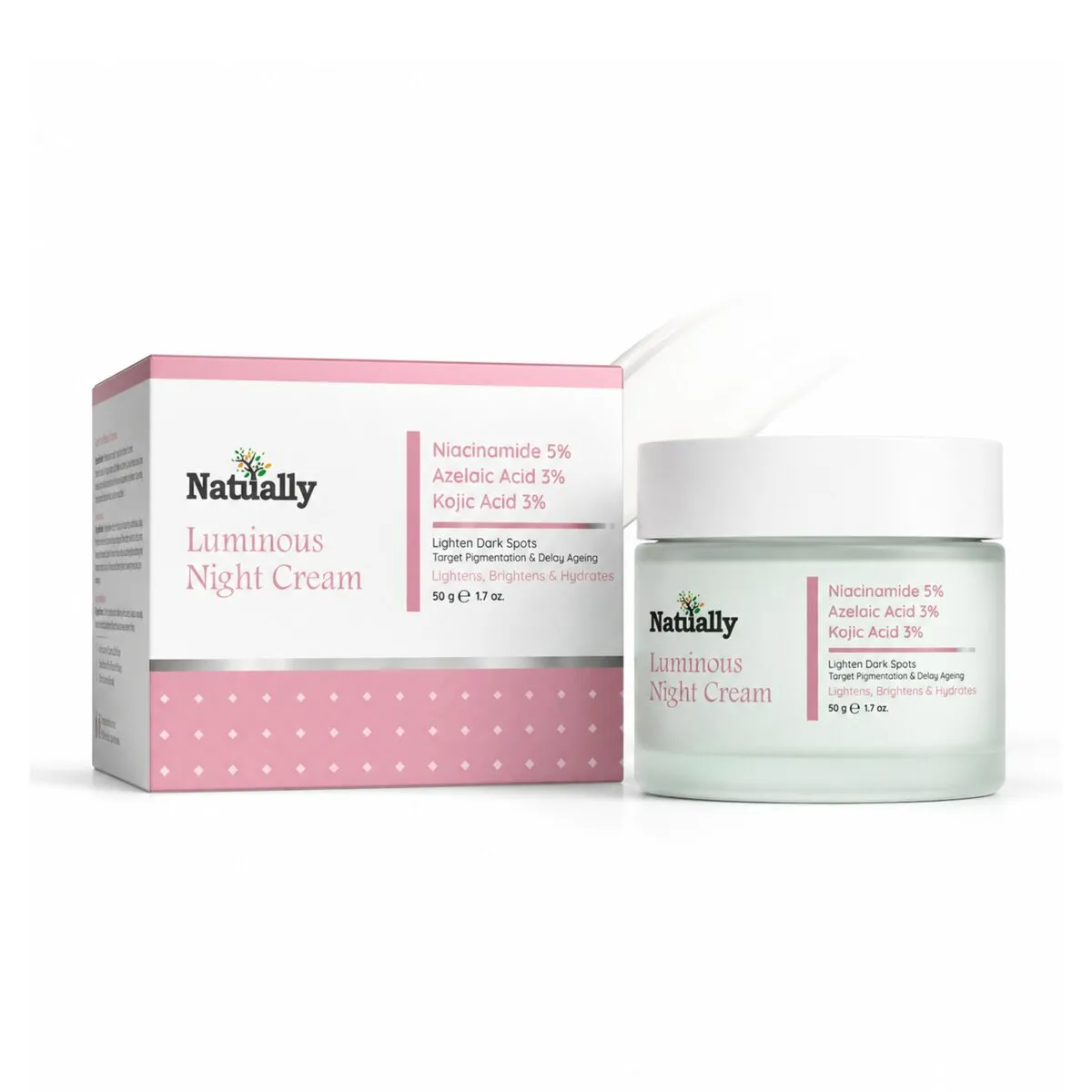Natually Luminous Night Cream -5% Niacinamide, Azelaic Acid, 3% Kojic Acid