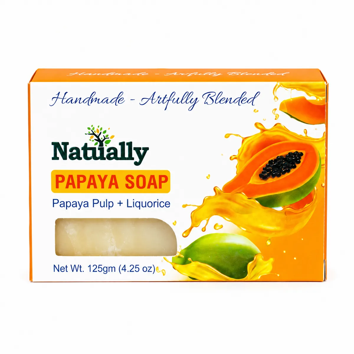 Glowing Skin Papaya Soap – Handmade with Papaya Pulp & Liquorice