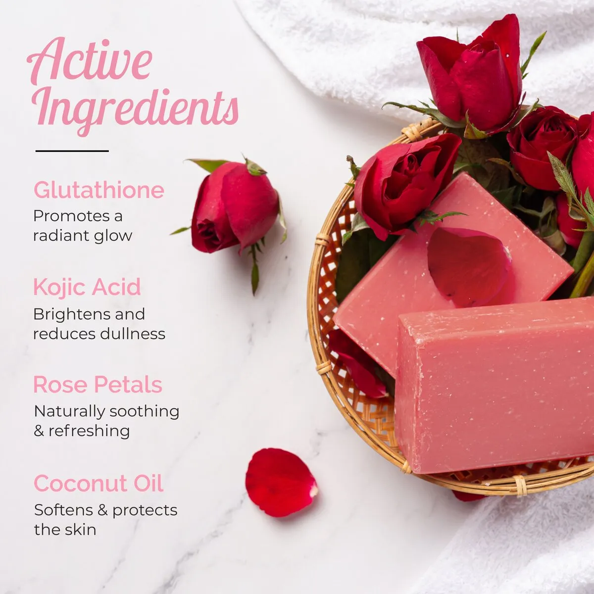 Natually Radiant Rose Brightening Bar with Rose Petals – 125g - Image 7