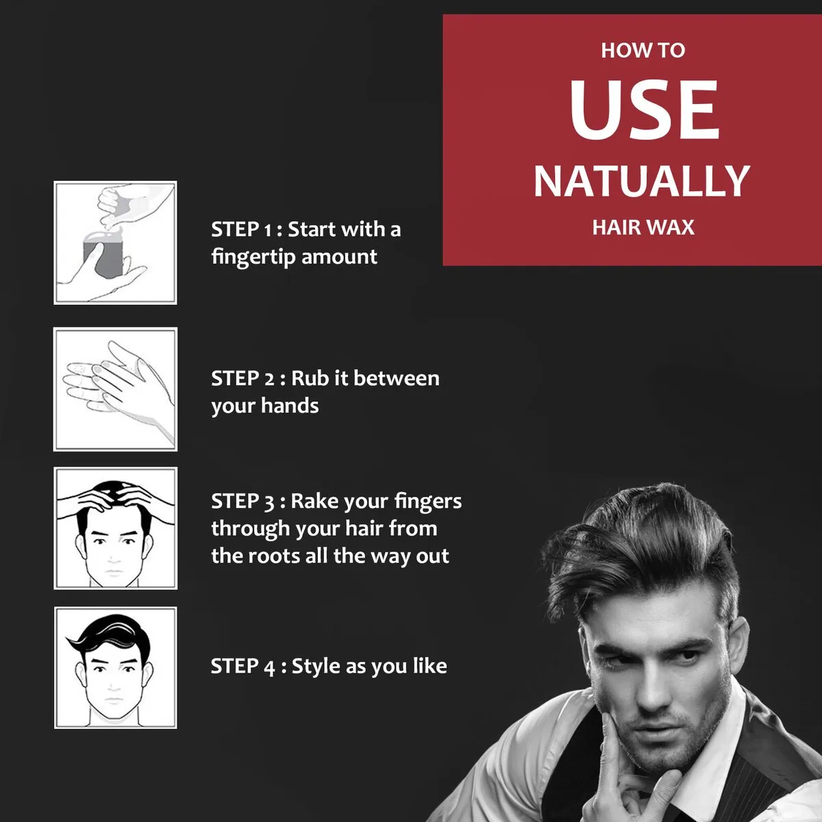 Natually Ultra Hold Hair Styling Wax For Men - Image 5