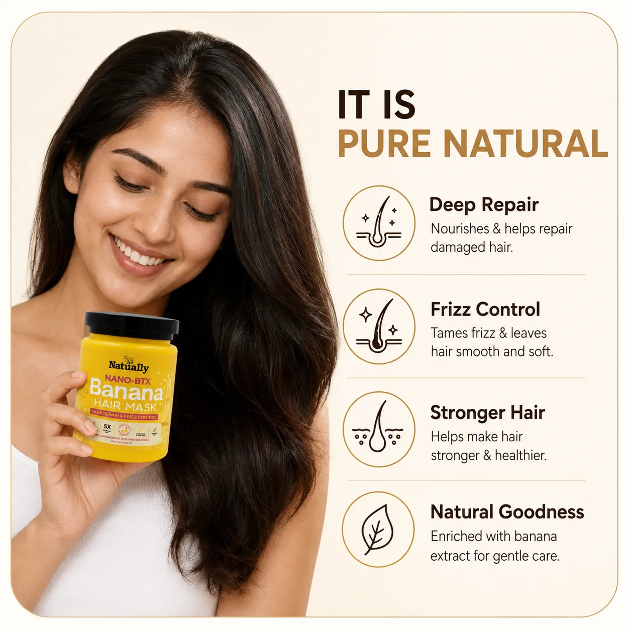 Nano-BTX Banana Hair Mask – Deep Repair & Frizz Control - Image 5
