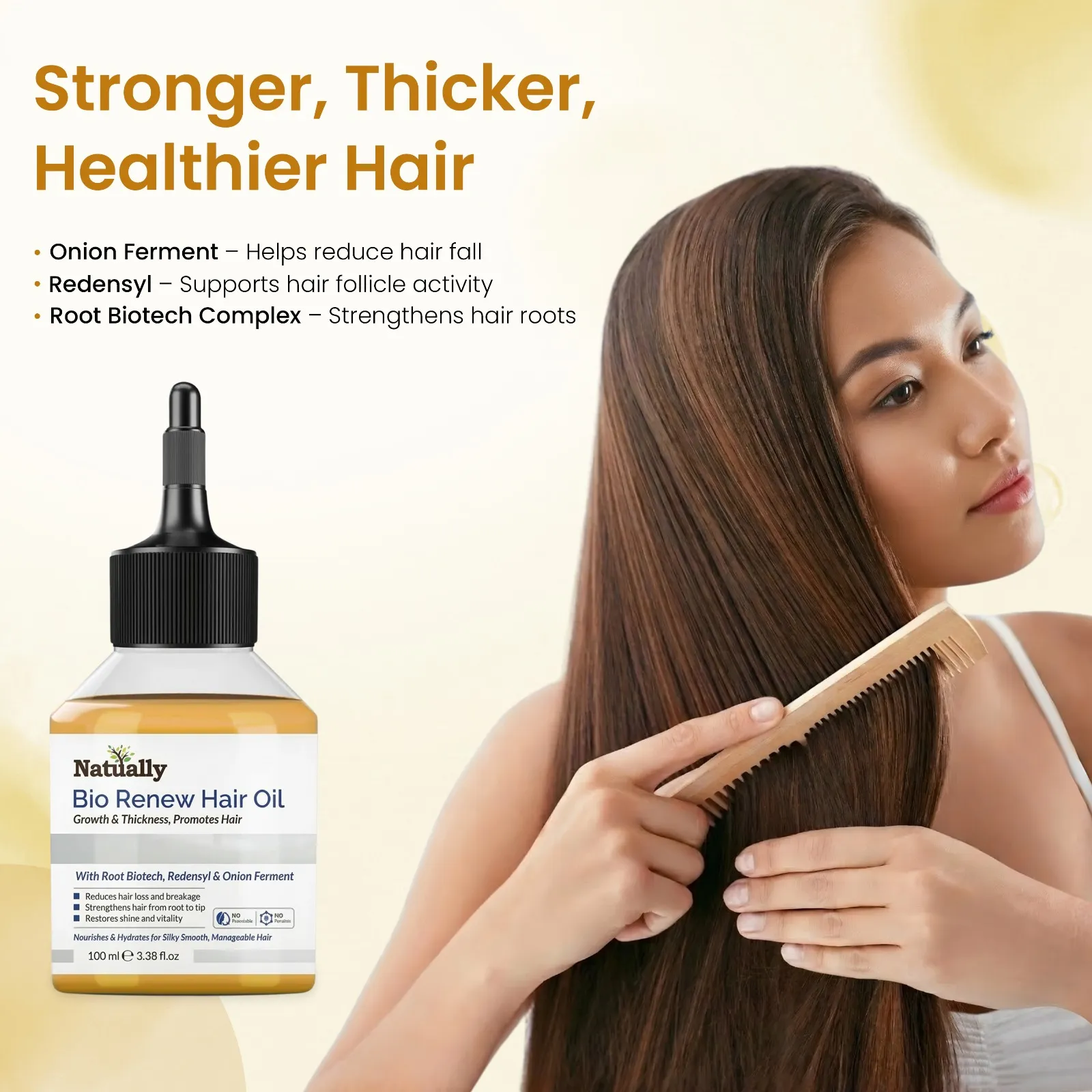 Bio Fusion Hair Oil - Growth & Thickness G Promotes Hair -Redensyl & Onion Ferment - Image 3