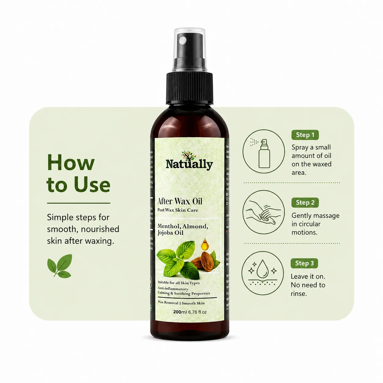 After Wax Oil – Post Wax Skin Care Oil (200ml) - Image 4