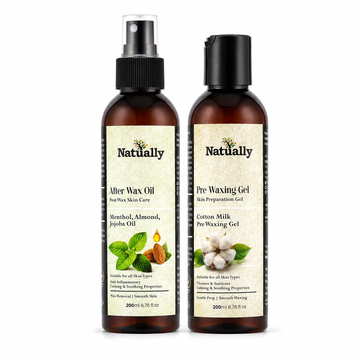 Pre Waxing Gel & After Wax Oil Skin Care Combo (200ml + 200ml)