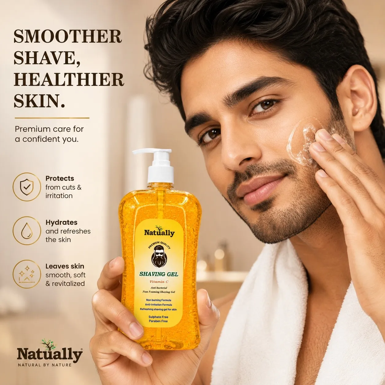Natually Premium Quality Vitamin C Shaving Gel - Image 3