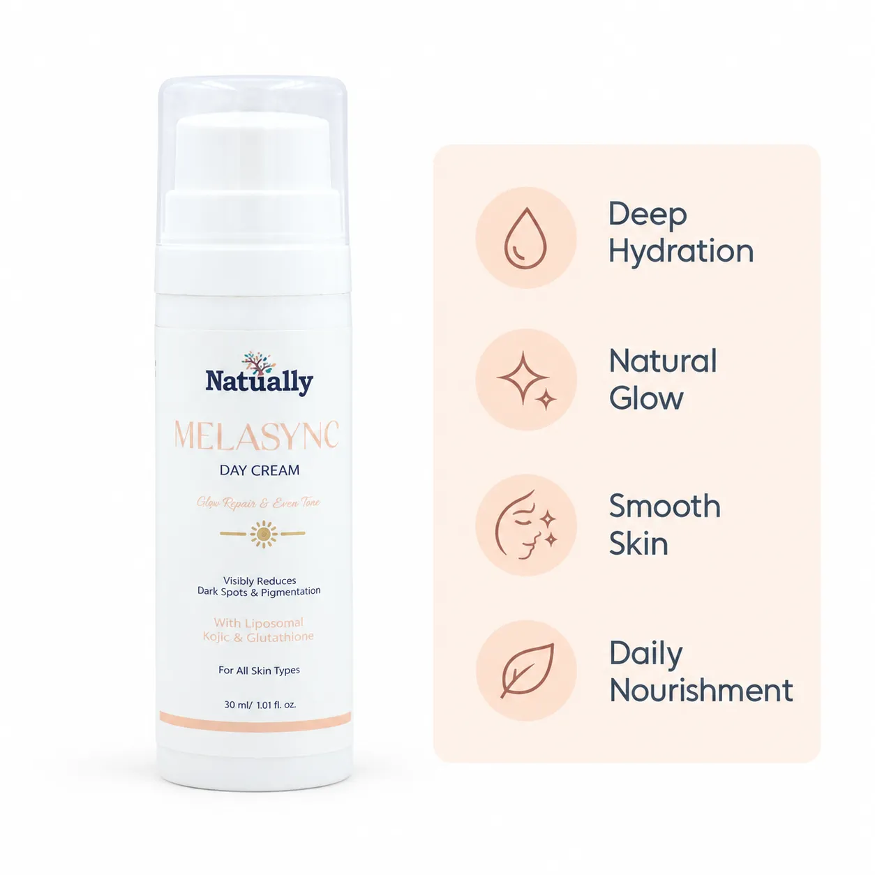 Melasync Day Cream with Liposomal Kojic Acid & Glutathione – 30ml - Image 2