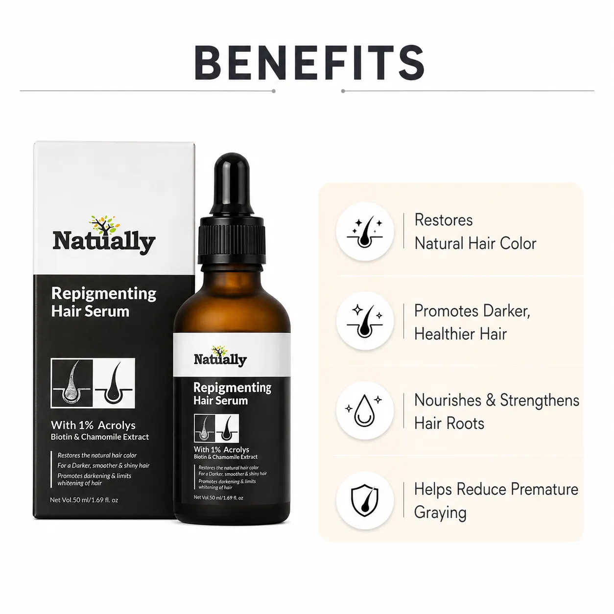 Natually Repigmenting Hair Serum – 50 ml - Image 2