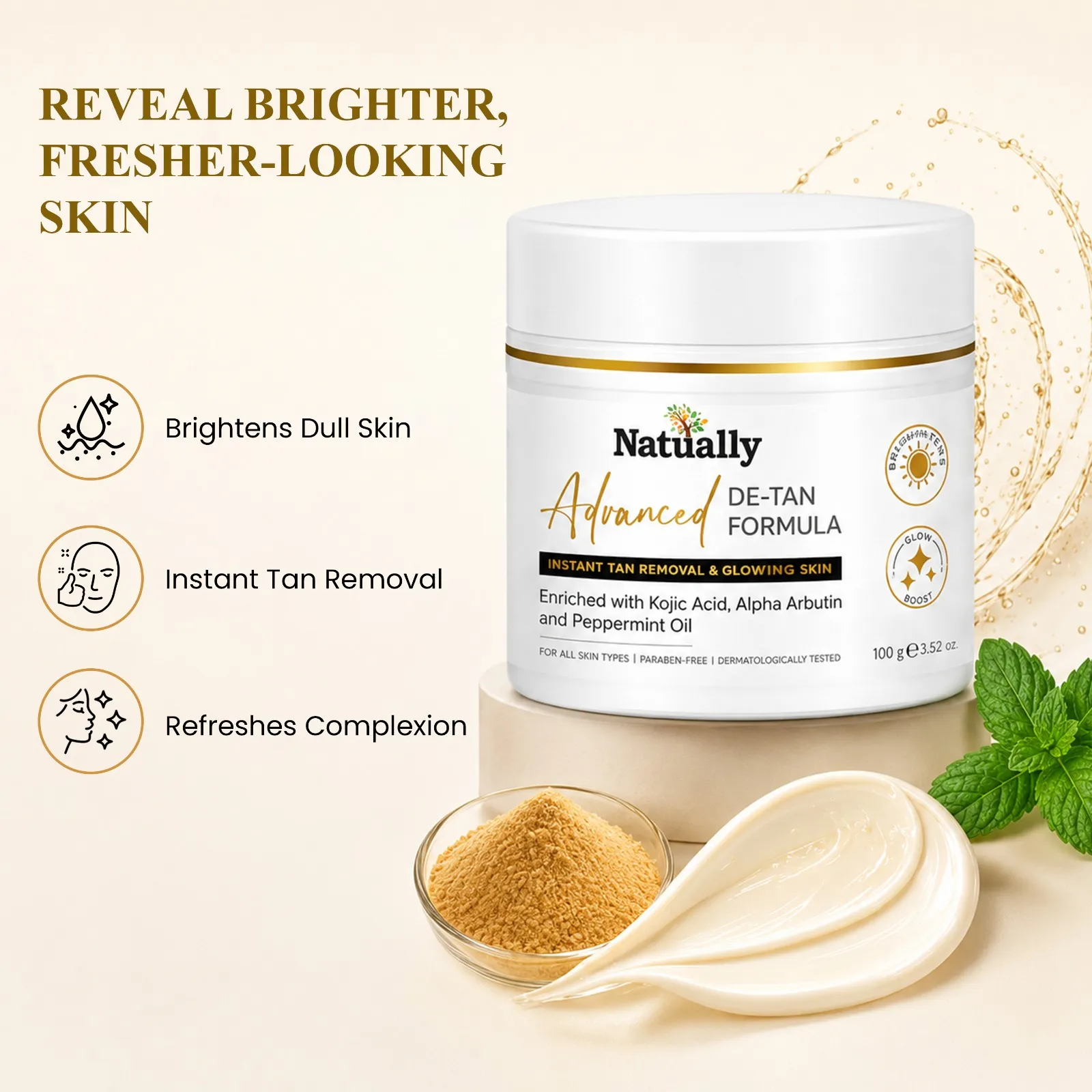 Advanced De-Tan Removal Cream for Bright and Even Skin Tone - Image 2