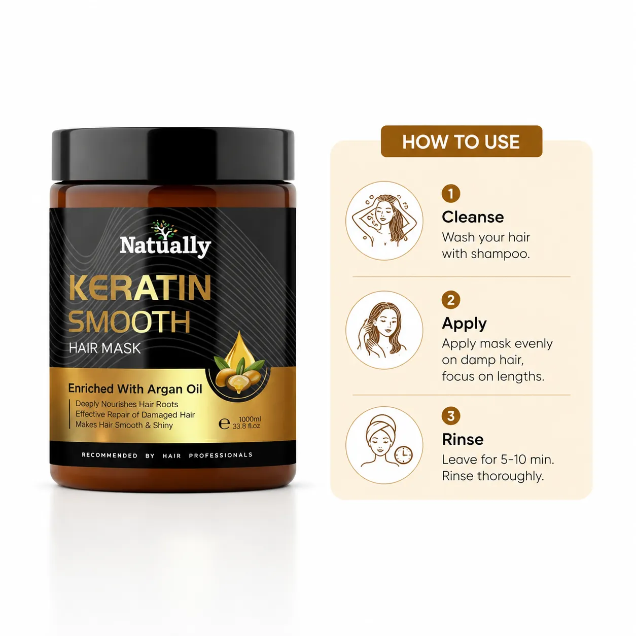 Natually Keratin Smooth Hair Mask – Deep Nourishing Hair Treatment - Image 4