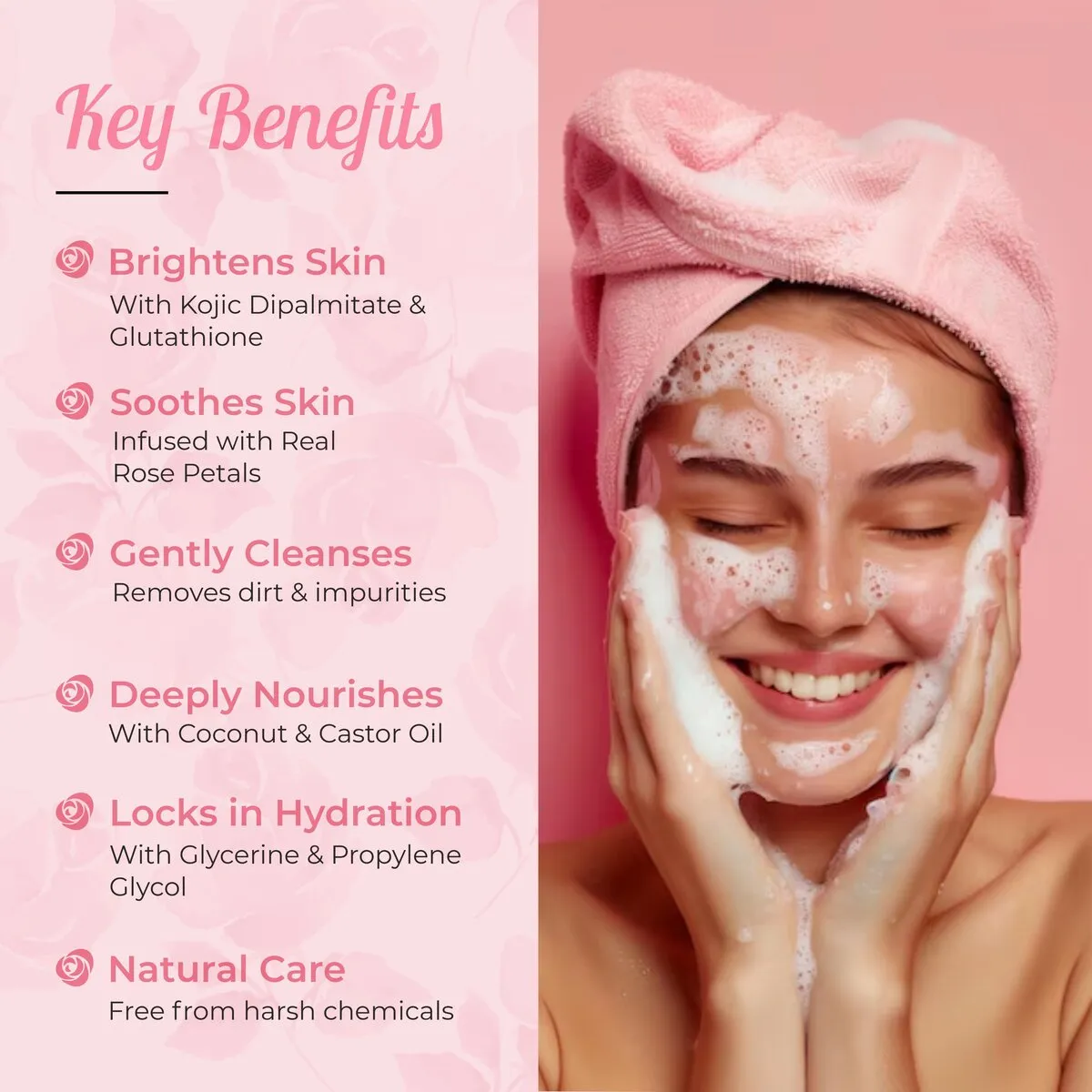 Natually Radiant Rose Brightening Bar with Rose Petals – 125g - Image 5
