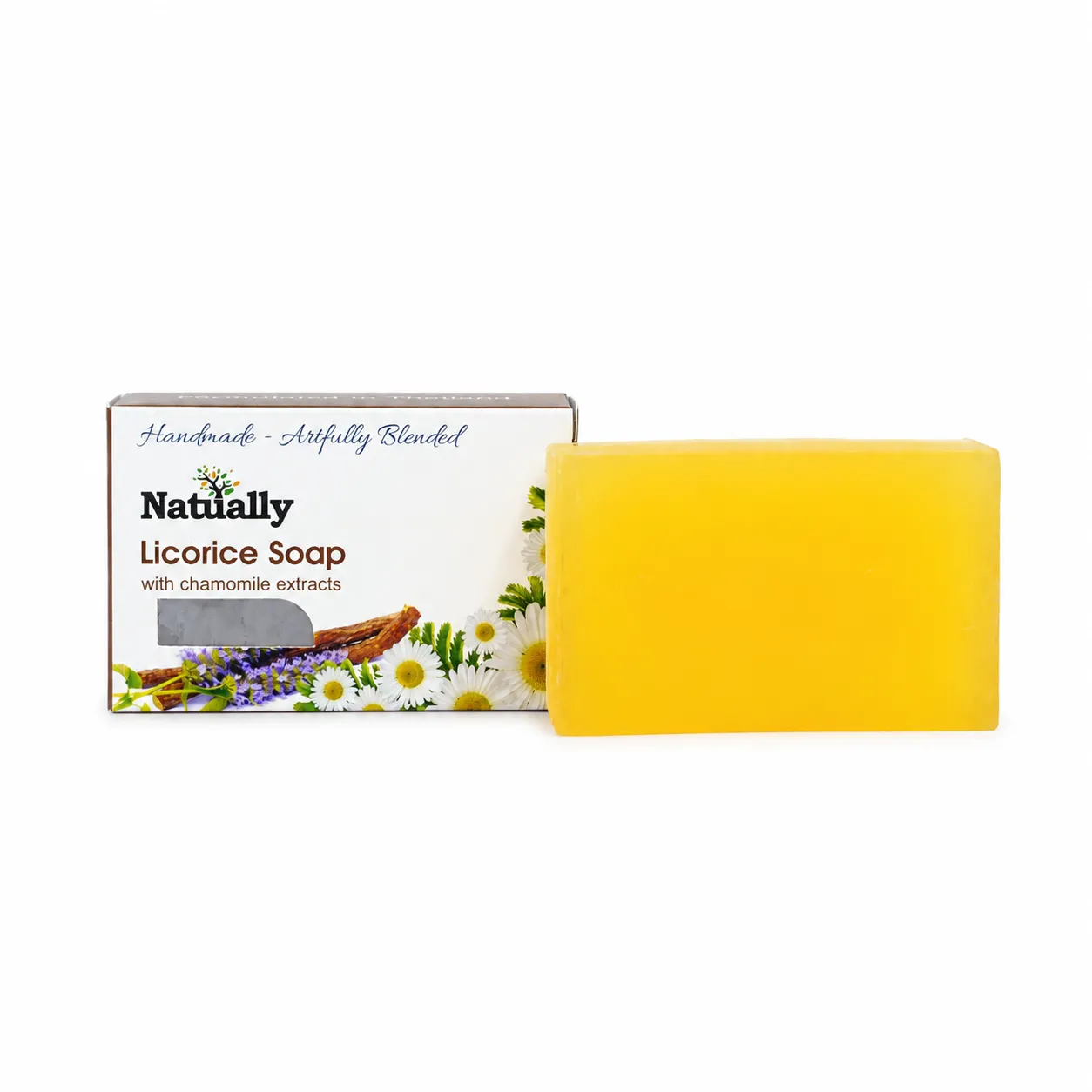 NATUALLY 100% Handmade Licorice Bath Soap - Face & Body Soap Bar with Chamomile Extracts - 125 Grams (Pack of 1) - Image 5