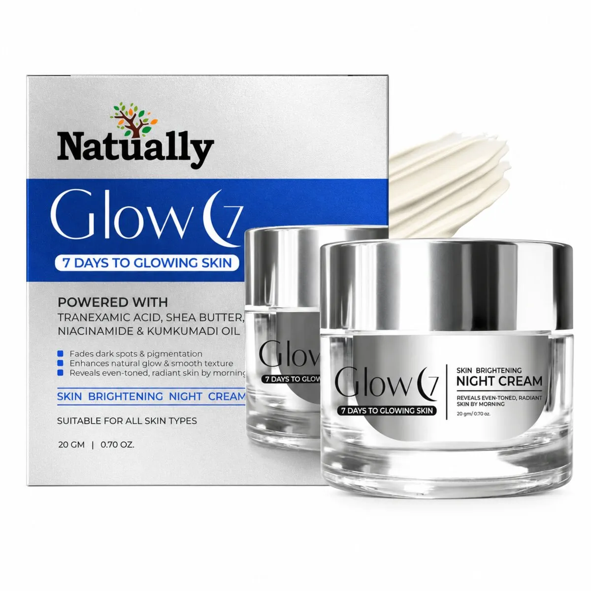 Natually Glow7 Skin Brightening Night Cream (20g)