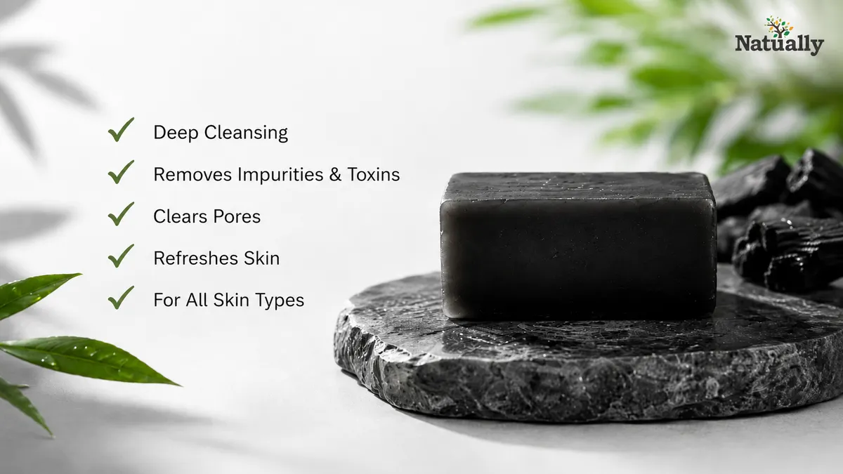 Natually Activated Charcoal Soap with Tea Tree Oil – 125g - Image 5