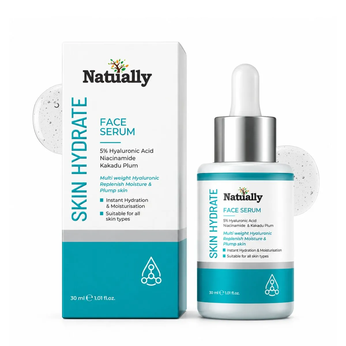 Natually Pure & Natural Hyaluronic Acid Face Serum – 5% Hydration Boost | 15ml