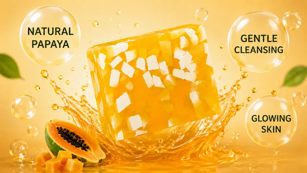 Glowing Skin Papaya Soap – Handmade with Papaya Pulp & Liquorice - Image 5