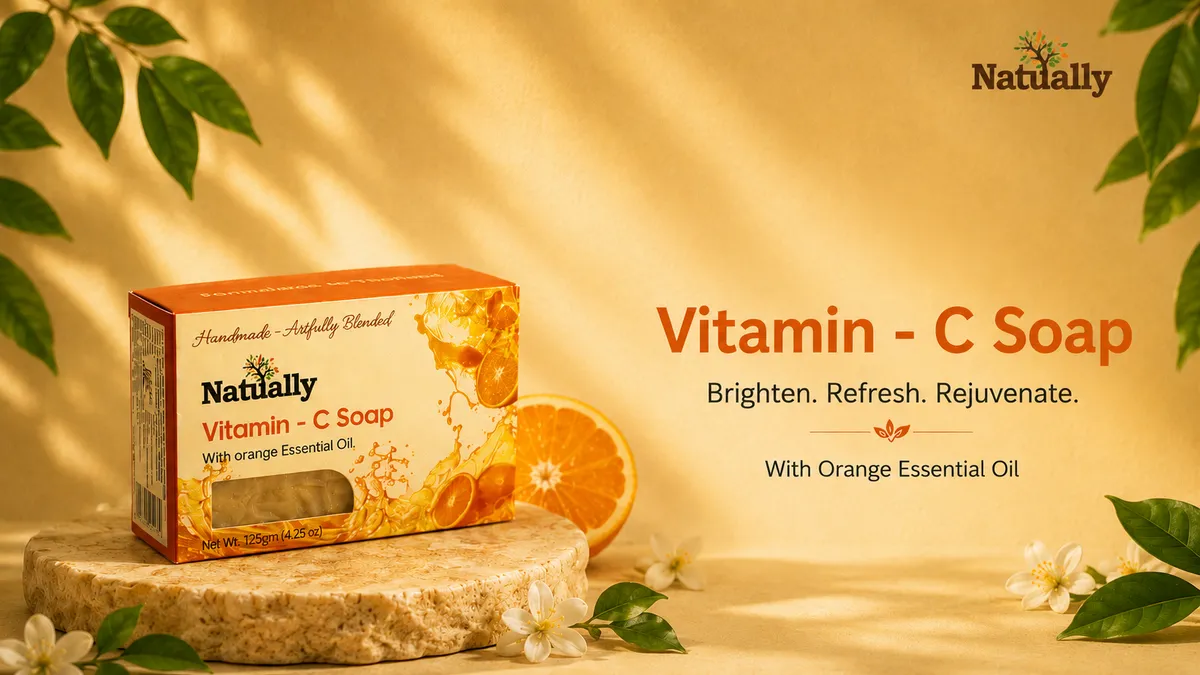 Natually Vitamin-C Soap with Orange Essential Oil - 125g - Image 7