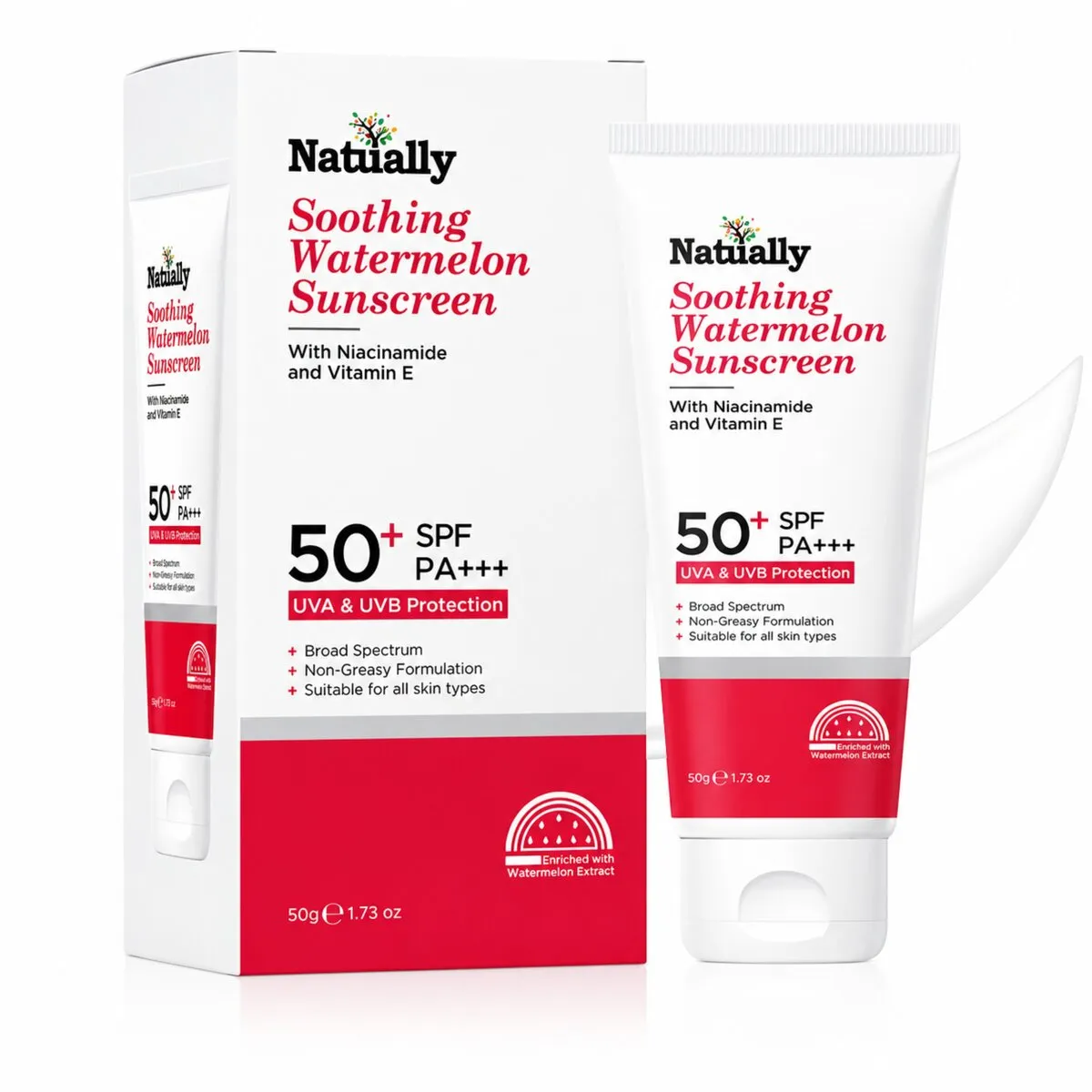 Natually Soothing Watermelon Sunscreen - Niacinamide & Vitamin E