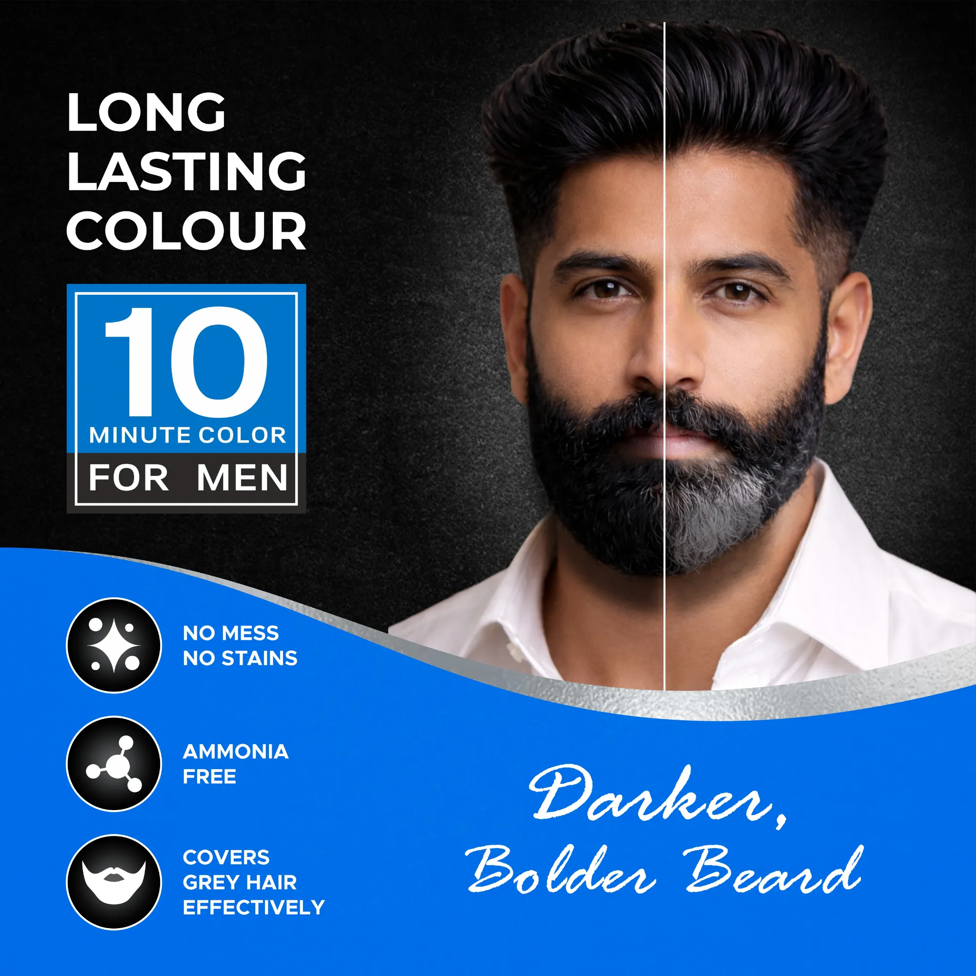 Natually Mustache and Beard Color Gentle and Long-Lasting