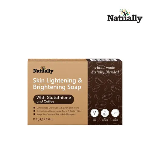 Natually Skin Lightening & Brightening Soap with Glutathione and Coffee – 125g