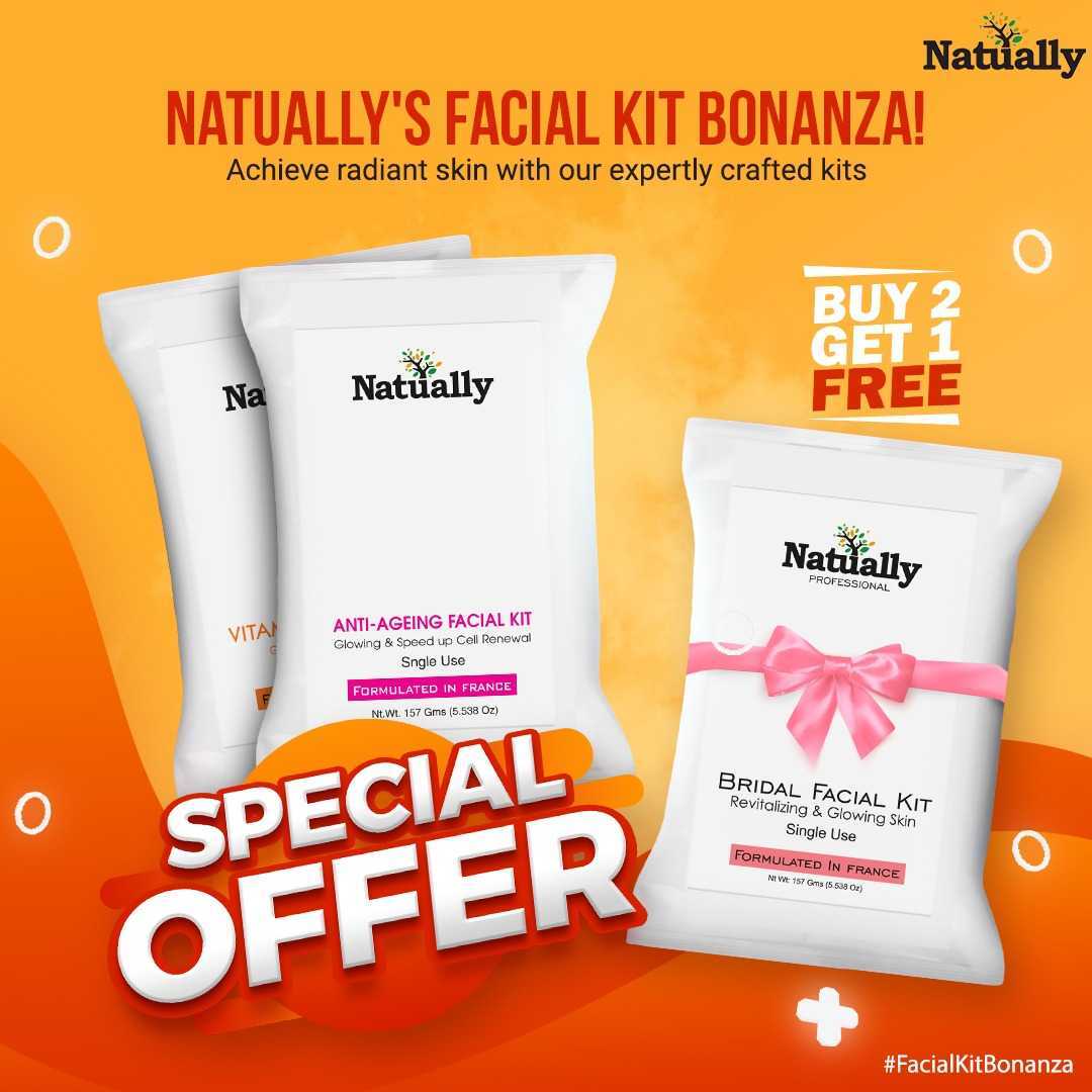 Natually Facial Kit Bonanza - Buy 2 Get 1 Free